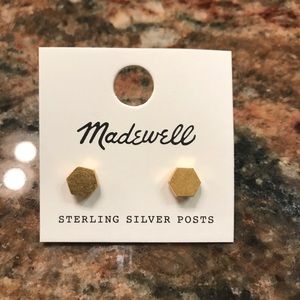 **BRAND NEW MADEWELL GOLD STUD EARRINGS**